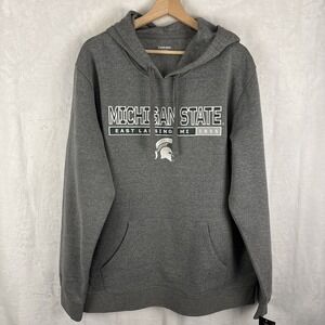 Michigan State Spartans Hoodie Pullover Men XL Gray Football Captivating NWT